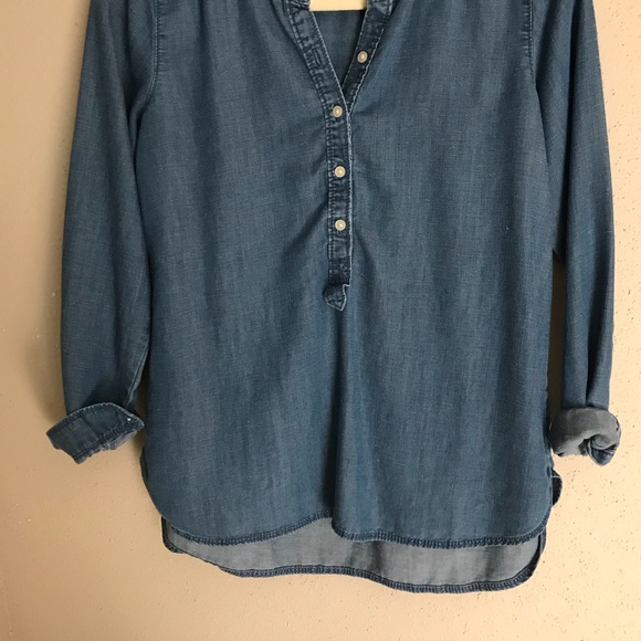 Loft Softened Chambray Popover Top - Picture 4 of 7